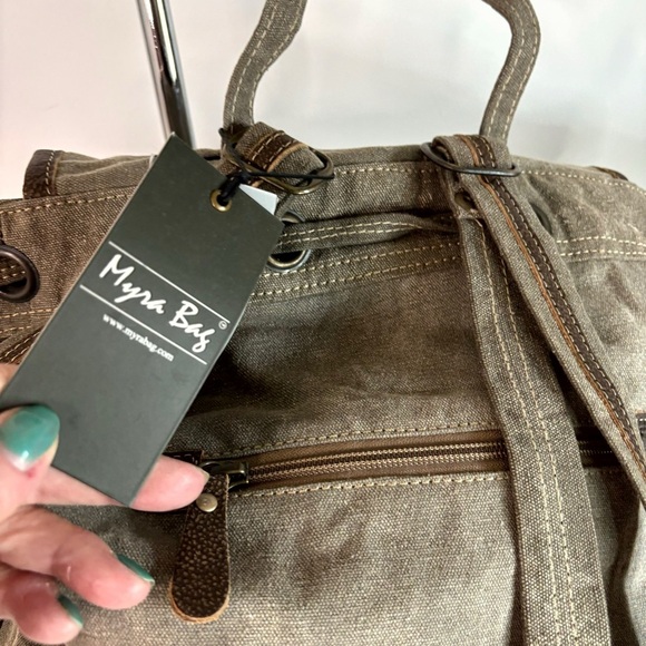 Myra Bag Large Old Howard Burlesque Upcycled Canvas Backpack S-0829 main image 4